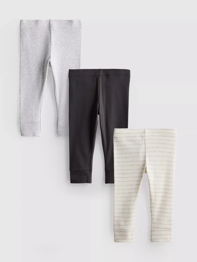 0–18 måneder | 3-pak leggings til nyfødte