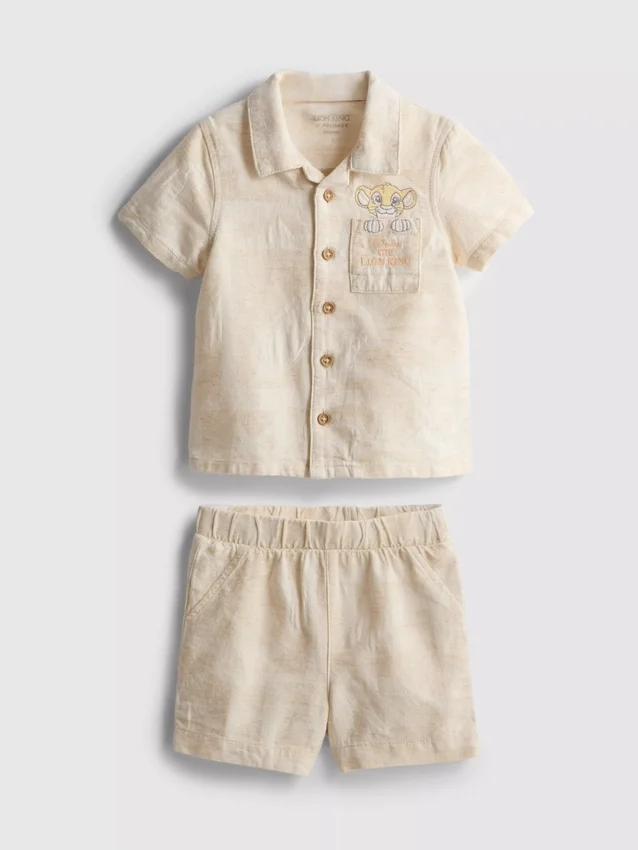 0-18 måneder | Disney-sæt med T-shirt og shorts med motiv fra "Løvernes Konge" til nyfødte