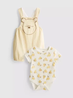 0-18 måneder | Disney-sæt med Winnie the Pooh-body og overalls til nyfødte