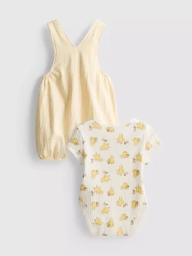 0-18 måneder | Disney-sæt med Winnie the Pooh-body og overalls til nyfødte