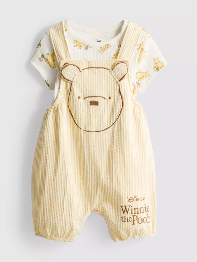 0-18 måneder | Disney-sæt med Winnie the Pooh-body og overalls til nyfødte