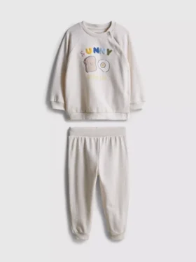 0–18 måneder | Sæt til nyfødte bestående af sweatshirt og joggingbukser med manchetter