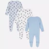 0–24 måneder | 3-pak med Disneys Mickey Mouse-pyjamasser med trykknapper