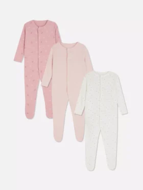 0–24 måneder | 3-pak pyjamaser med trykknapper