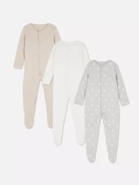 0–24 måneder | 3-pak pyjamaser med trykknapper