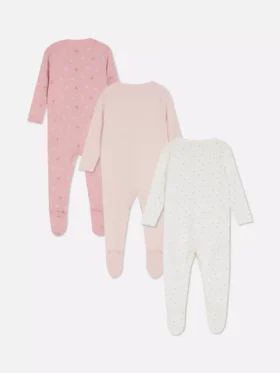 0–24 måneder | 3-pak pyjamaser med trykknapper