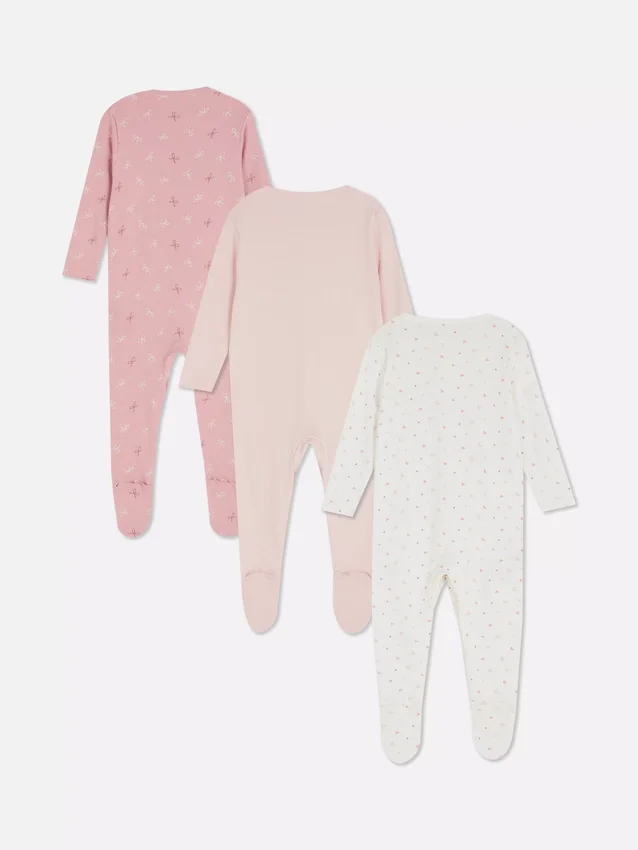 0–24 måneder | 3-pak pyjamaser med trykknapper