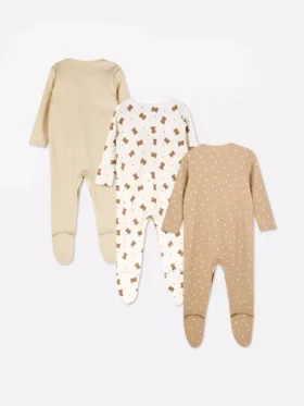 0–24 måneder | 3-pak pyjamaser med trykknapper
