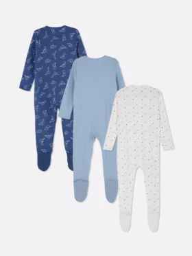 0–24 måneder | 3-pak pyjamaser med trykknapper