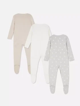 0–24 måneder | 3-pak pyjamaser med trykknapper