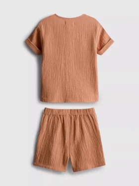 0–24 måneder | Sæt med skjorte og shorts i osteklæde