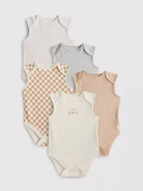 0-36 måneder | 5-pak ærmeløse bodysuits