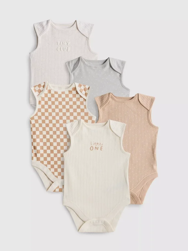 0-36 måneder | 5-pak ærmeløse bodysuits