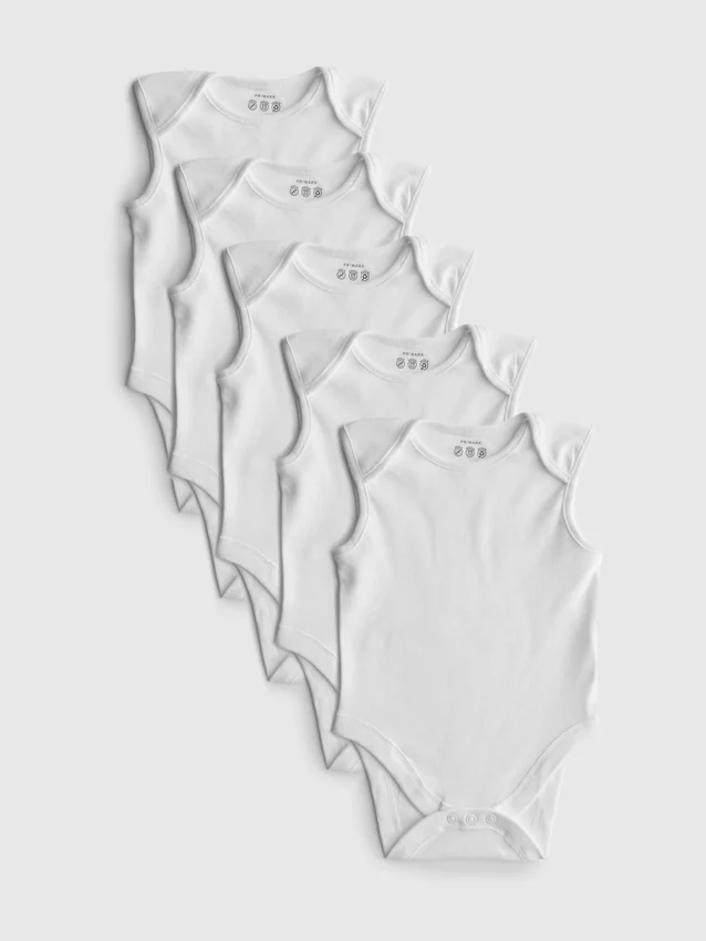 0-36 måneder | 5-pak ærmeløse bodysuits