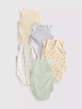 0-36 måneder | 5-pak ærmeløse bodysuits