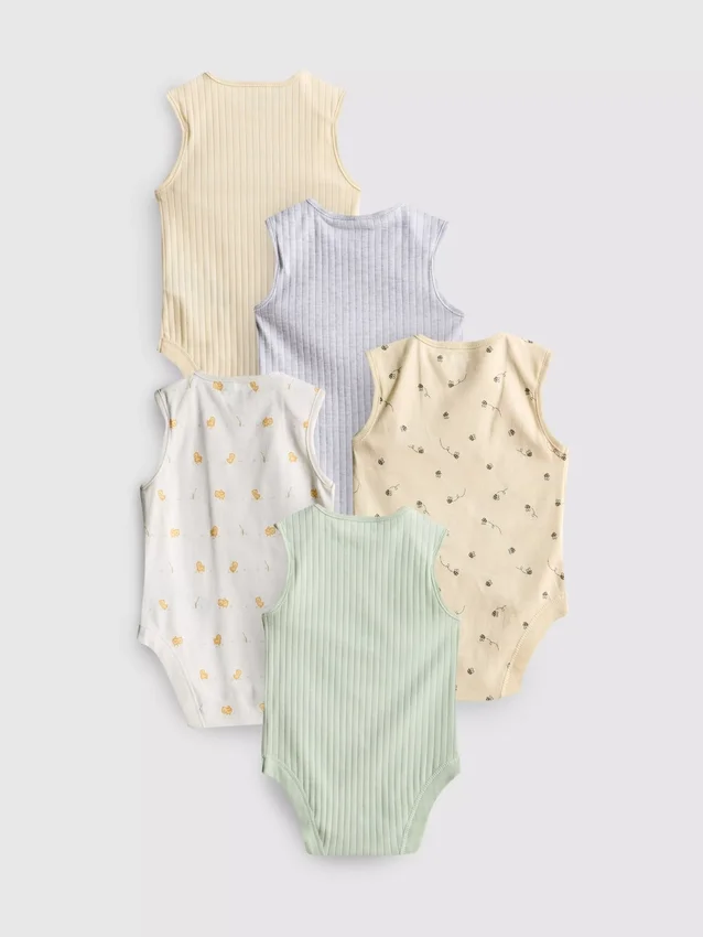 0-36 måneder | 5-pak ærmeløse bodysuits