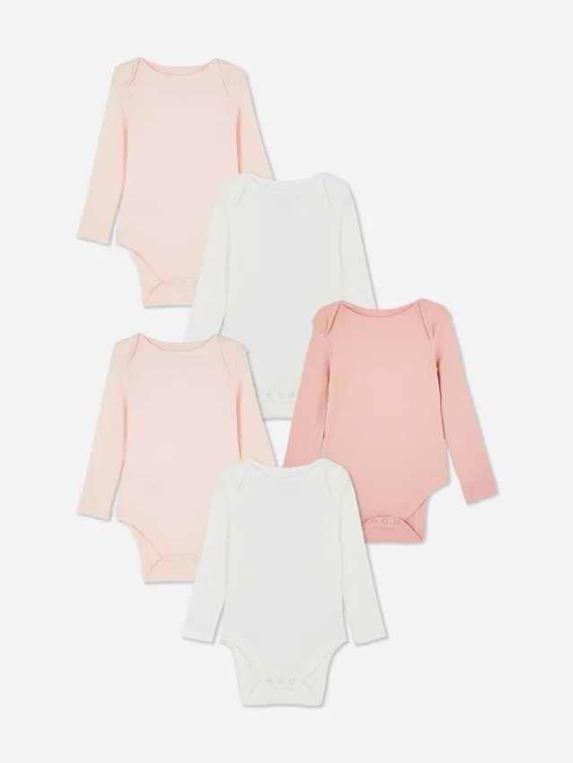 0–36 måneder | 5-pak langærmede bodysuits
