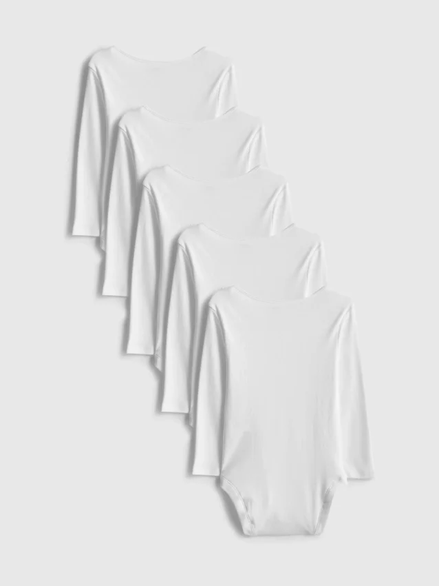 0–36 måneder | 5-pak langærmede bodysuits