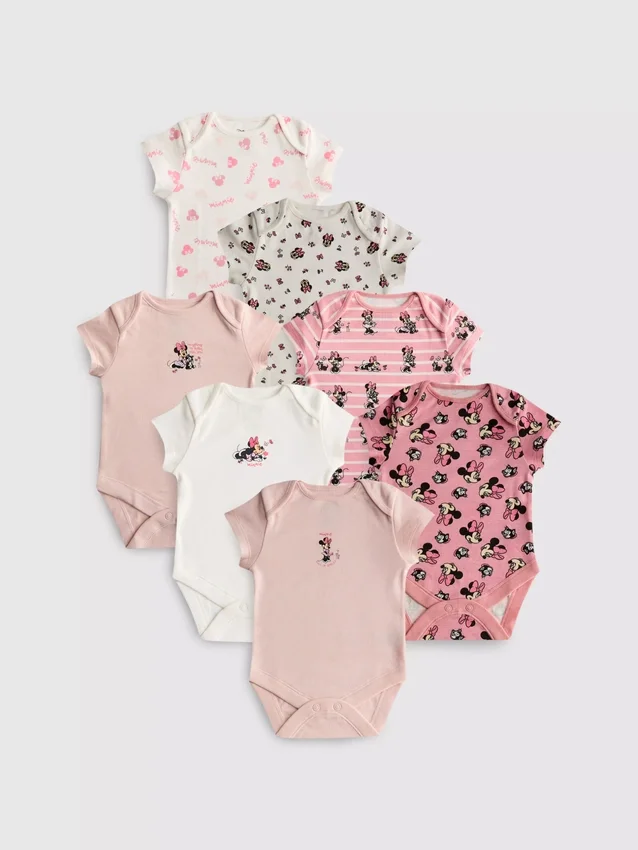 0–36 måneder | 7-pak Disney Minnie Mouse kortærmede bodysuits
