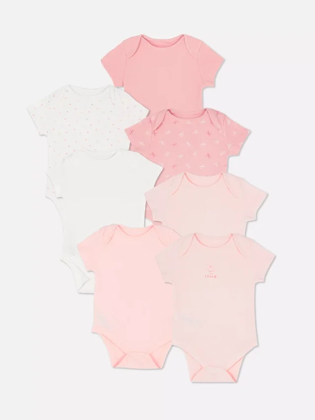 0–36 måneder | 7-pak kortærmede bodysuits