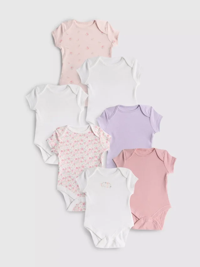 0-36 måneder | 7-pak kortærmede bodysuits