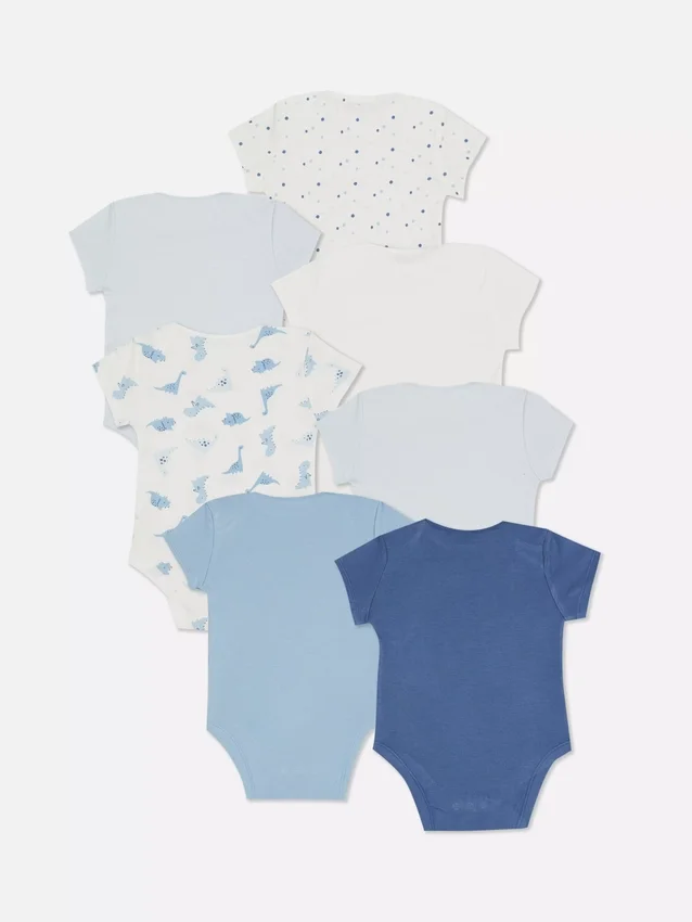 0–36 måneder | 7-pak kortærmede bodysuits
