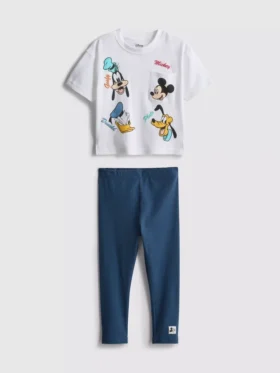 0-36 måneder | Disney-sæt med T-shirt og leggings med Mickey Mouse og venner