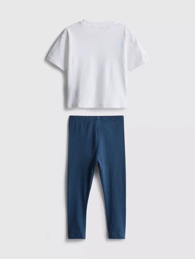 0-36 måneder | Disney-sæt med T-shirt og leggings med Mickey Mouse og venner