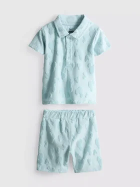 0–36 måneder | Disneys Mickey Mouse-sæt med frotté-T-skjorte og shorts