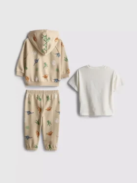 0–36 måneder | Jurassic World-sæt med T-shirt, hættetrøje og joggingbukser