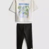 0–36 måneder | Jurassic World T-shirt og leggings-sæt