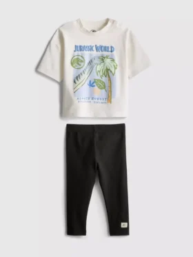 0–36 måneder | Jurassic World T-shirt og leggings-sæt