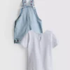 0–36 måneder | Sæt bestående af T-shirt og overalls med frugtbroderi