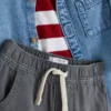 0-36 måneder | sæt med langærmet T-shirt, bukser og denimskjorte