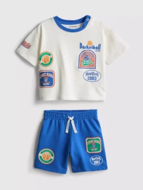 0-36 måneder | T-shirt og shorts-sæt med basketball-motiv
