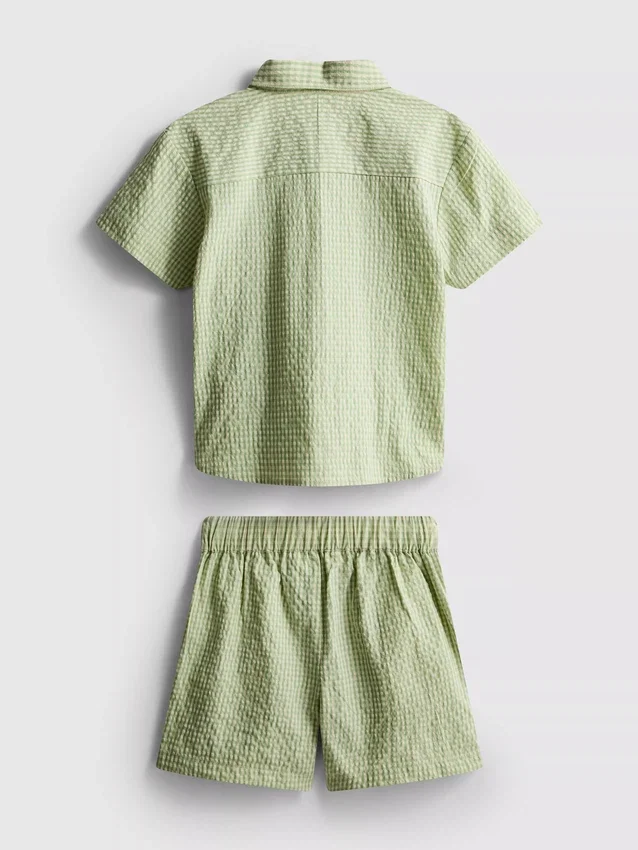 1,5–12 år | Stacey Solomon-sæt med gingham-ternet skjorte og shorts