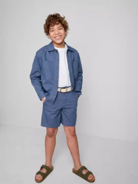 1,5–12 år | The Edit-chino-shorts i linneblanding med bælte