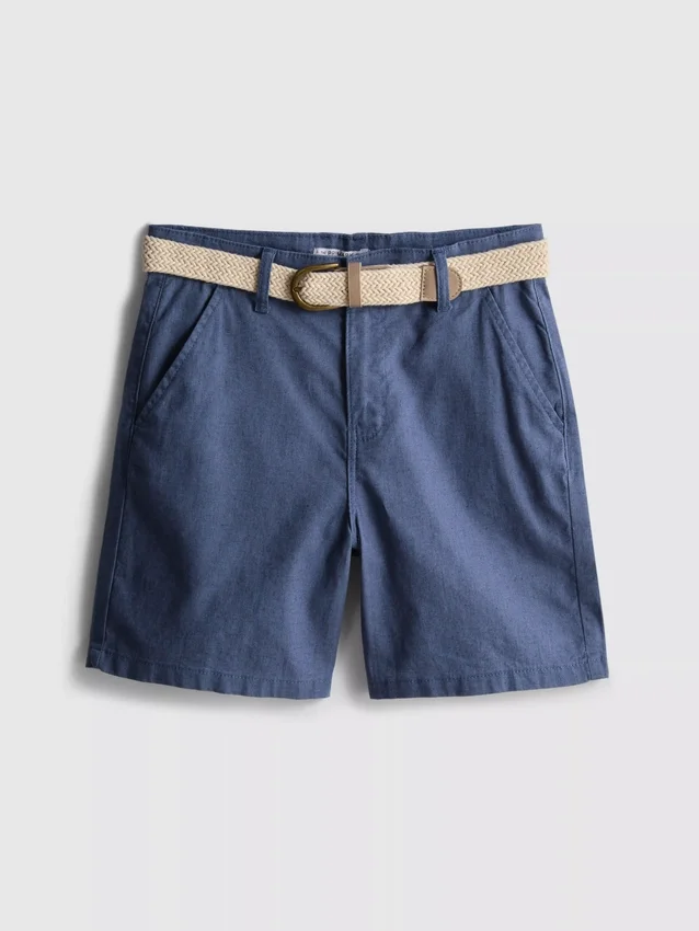 1,5–12 år | The Edit-chino-shorts i linneblanding med bælte
