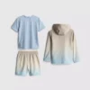 1,5–7 år | 3-delt sæt med aktiv T-shirt, Shorts og hættetrøje