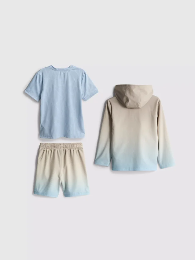 1,5–7 år | 3-delt sæt med aktiv T-shirt, Shorts og hættetrøje