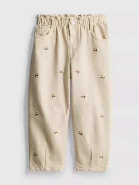 1,5–8 år | blomsterbroderede paperbag-Jeans