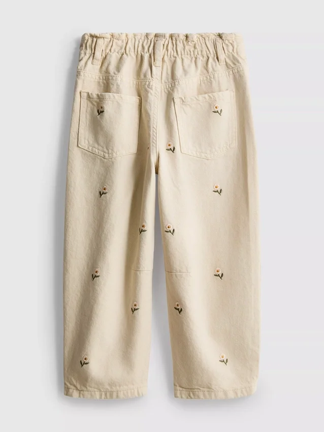 1,5–8 år | blomsterbroderede paperbag-Jeans