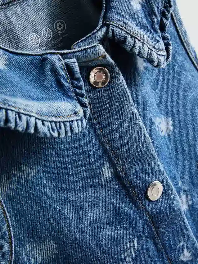 1,5–8 år | blomstret, ærmeløs denimkjole med krave