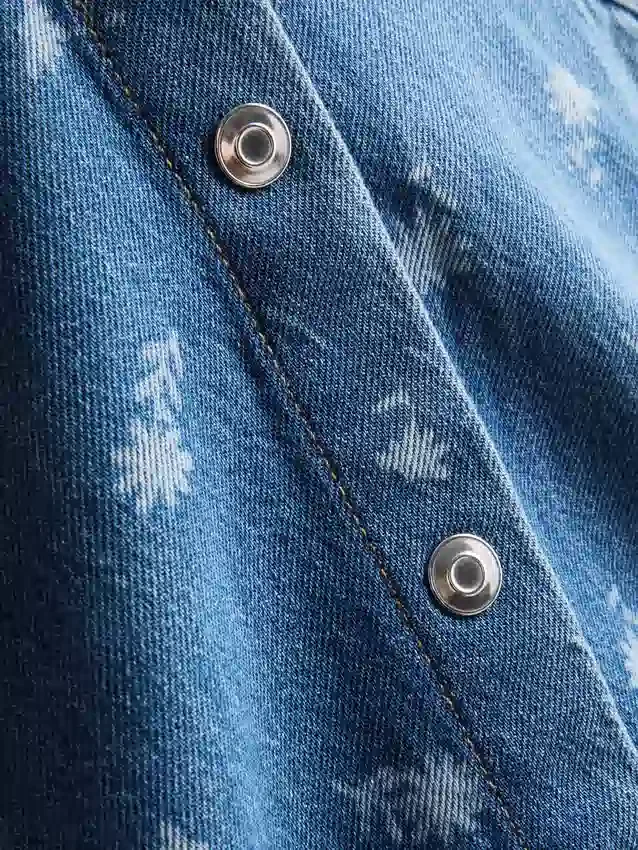 1,5–8 år | blomstret, ærmeløs denimkjole med krave