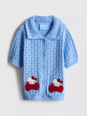 1,5–8 år | Hello Kitty-cardigan med krave og korte ærmer