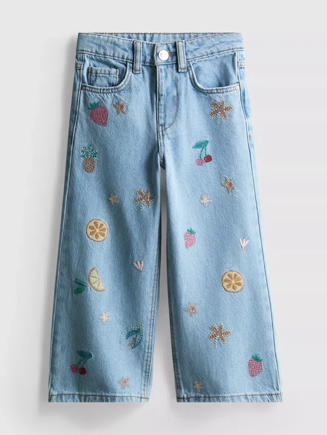 1,5–8 år | Jeans med frugtbroderi