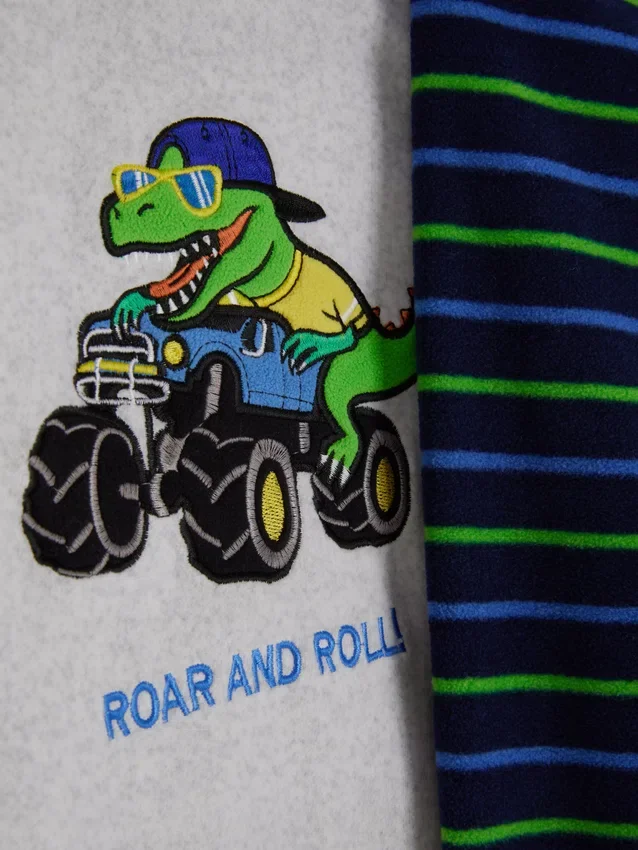 1,5–8 år | pyjamasser i fleece med dinosaur-motiv