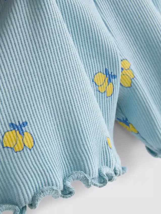 1,5–8 år | Ribbede shorts med flæsekant