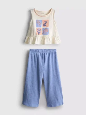 1,5–8 år | sæt med broderet peplum-top og bukser