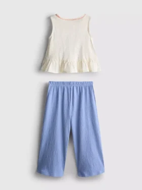 1,5–8 år | sæt med broderet peplum-top og bukser